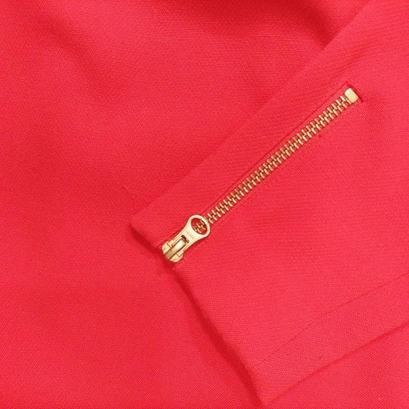 J.Crew Red Double Zip Shift Dress Gold Zippers - Size 2 - Picture 6 of 9